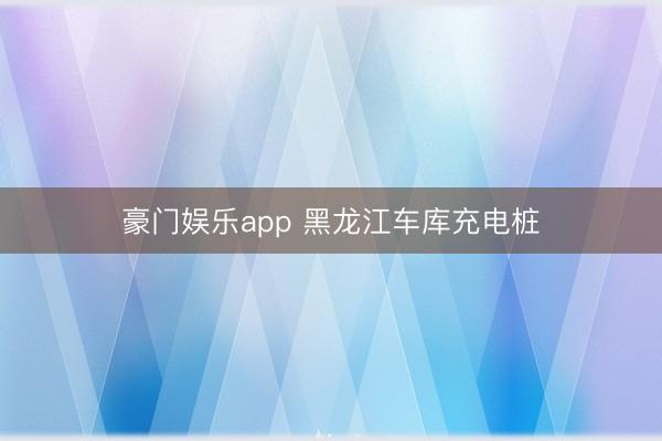 豪门娱乐app 黑龙江车库充电桩